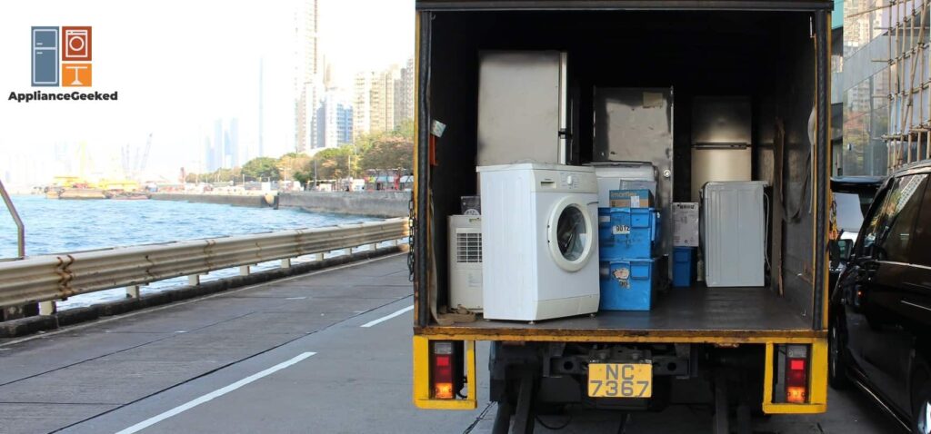 Can you lay a Samsung fridge down while transporting