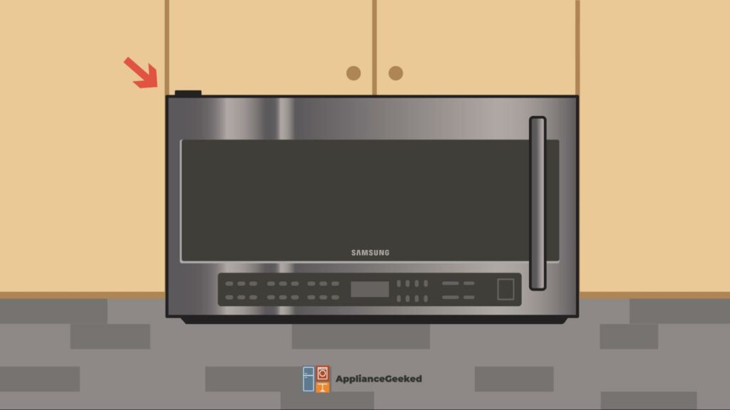 Where is the gas sensor located on a Samsung microwave